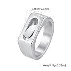 Polished Signet Spinner Fidget Ring for Men — Stainless Steel