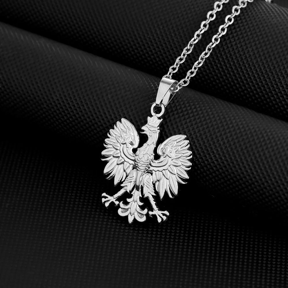 Poland Eagle Cross Necklace Golden Plated Stainless Steel Pendant Necklaces For Men Women Patriotic Jewelry 2026 Trendy