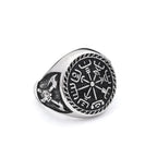 Viking Odin Compass Ring — Stainless Steel