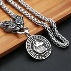 Viking Wolf Head Pendant — Stainless Steel