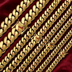 Gold Cuban Chain Necklace 10/12/15/22MM Smooth