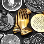 Praying Hands Cross Pendant — Stainless Steel
