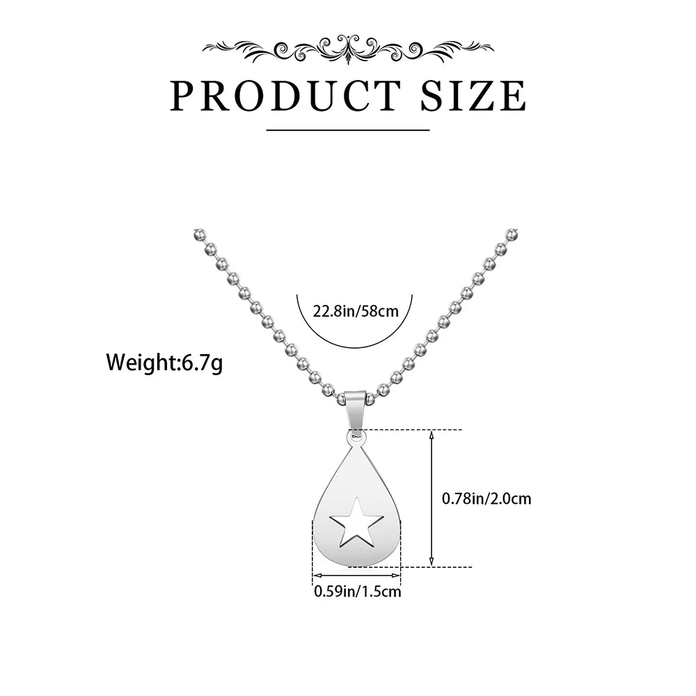 Hollow Pentagram Pendant Necklace — Stainless Steel