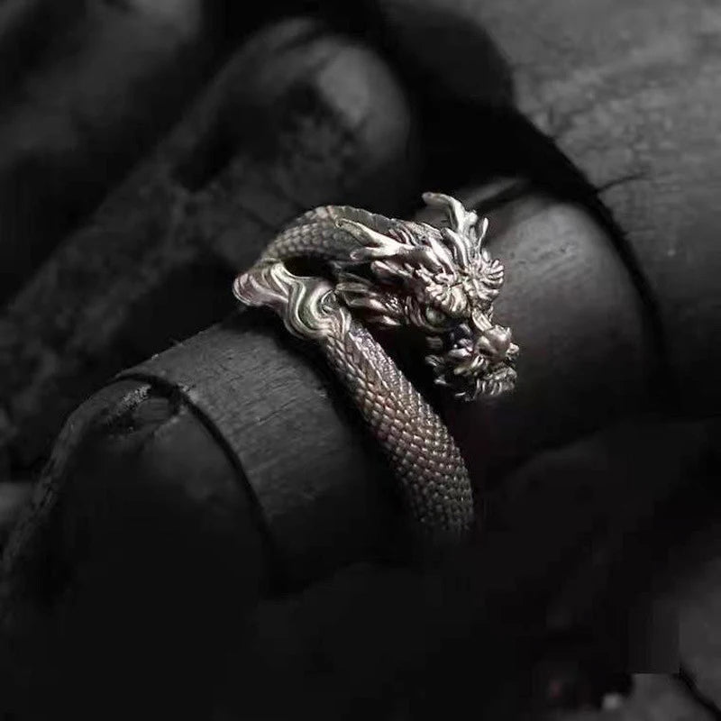 Tibetan Dragon Scale Ring — Stainless Steel