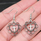 Evil Eye Hamsa Hand of Fatima Drop Earrings — Zinc Alloy