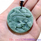 Green Natural Real Jade Phoenix Pendant Necklace Stone Luxury Gift Talismans Chinese Gemstones Designer Vintage