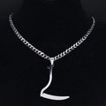 Grim Reaper Silver Pendant Necklace — Stainless Steel