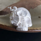 925 Sterling Silver Rings for Women Couple Minimalist Handmade Simple Big Skull Shape Ring Fine Jewelry Gift Prevent Allergy