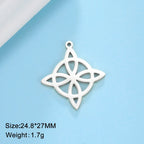 Trinity Witch Knot Charm Pendant — Steel