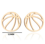 1Pair Punk Black Basketball Earrings for Women Men Stainless Steel Fashion Geometric Ball Shape Stud Earrings Sport