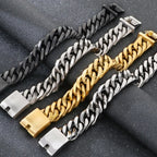 Classic Bracelet Men's 18MM Width Brushed Matte 316L Stainless Steel Curb Cuban Link Chain Man Bracelets Male Jewelry