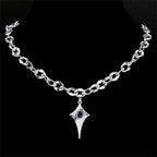 Star Steel Pendant Punk Kpop Shiny Bling Choker