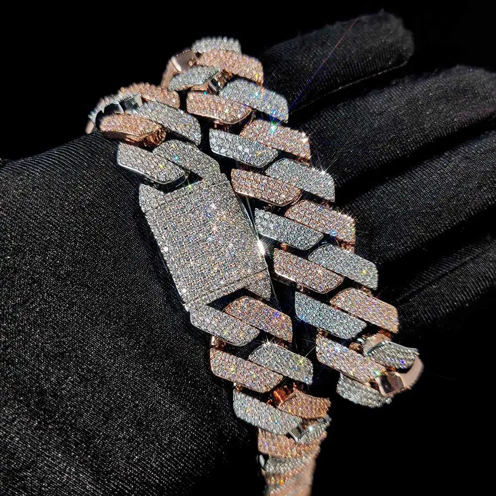 Two-Tone Iced Out Cuban Chain Necklace 20MM