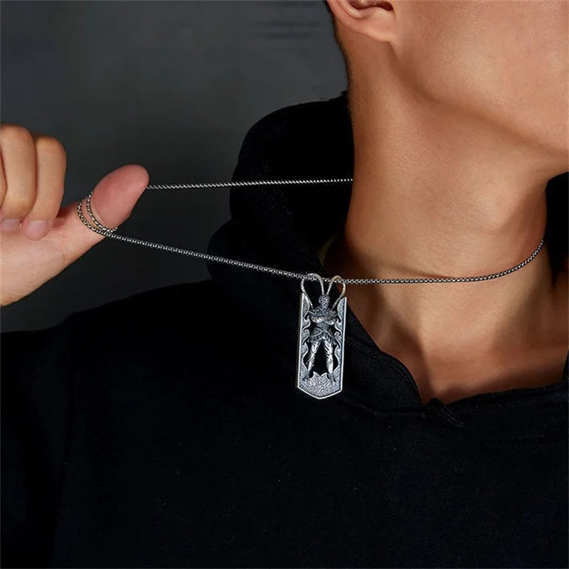 Monkey King Sun Wukong Relief Pendant Necklace for Men — Choker