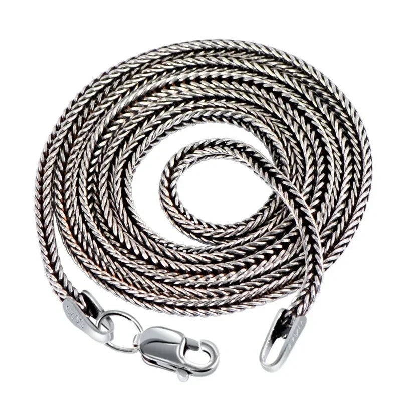 Snake Silver Pendant Necklace 3mm