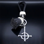 Iced Out Key Steel Pendant Ghost Tassel Crystal