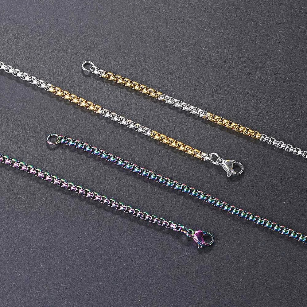 Box Chain Necklace Stainless Steel 3MM