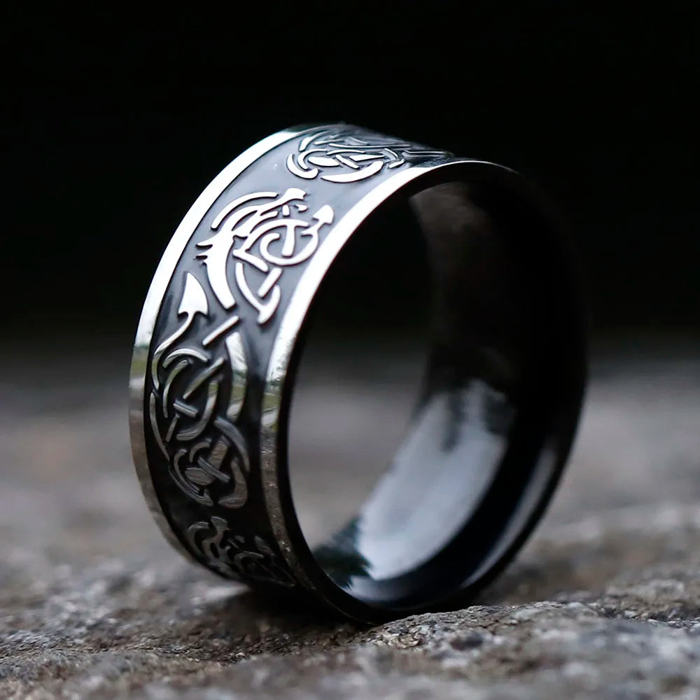 Norse Viking Dragon Ring — Stainless Steel