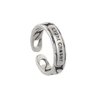 Retro Light Chaser Ring Men Trendy Personalized Index Finger Tail Ring Korean Fashion Woven Twist Letter Open