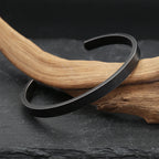 Black Cuff Bracelet — Stainless Steel