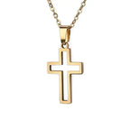 2022 Fashion Stainless Steel Necklace For Men Women Black Gold Color Silver Color Cross Pendant Chain Necklace Jewelry