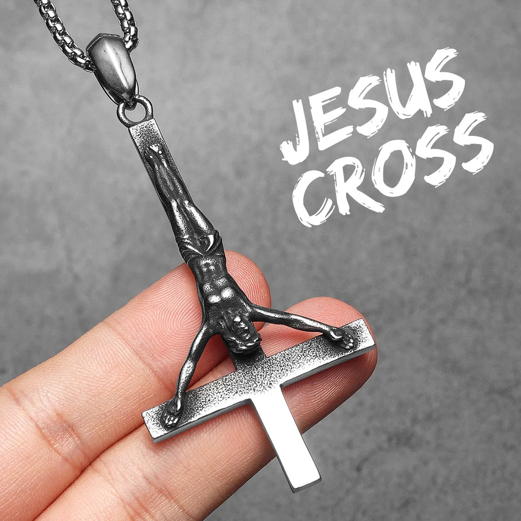 Inverted Cross Pendant — Stainless Steel