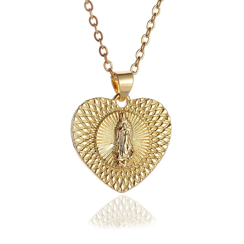 Stainless Steel Christian Virgin Mary Pendant Our Lady of Guadalupe Necklace Women's Religious Lucky Amulet Jewelry Gift