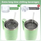 Silicone Ice Cube Maker Tray For Stanley Cup with Lid and Bin for Freezer, 3 Hollow Large Cylinder Ice Cube Mold for