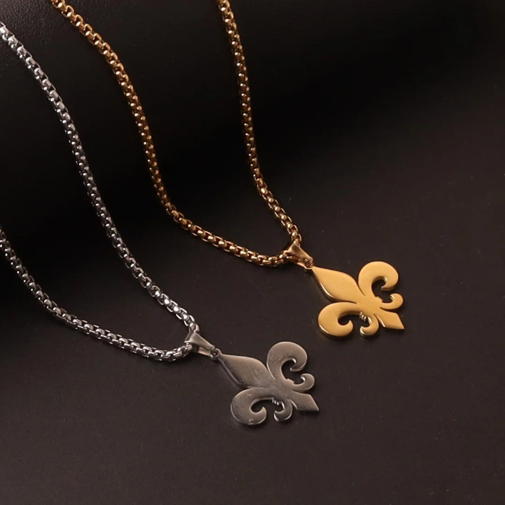 Fleur De Lis Pendant Necklace — Stainless Steel