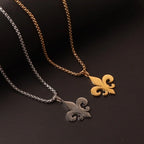 Fleur De Lis Pendant Necklace — Stainless Steel