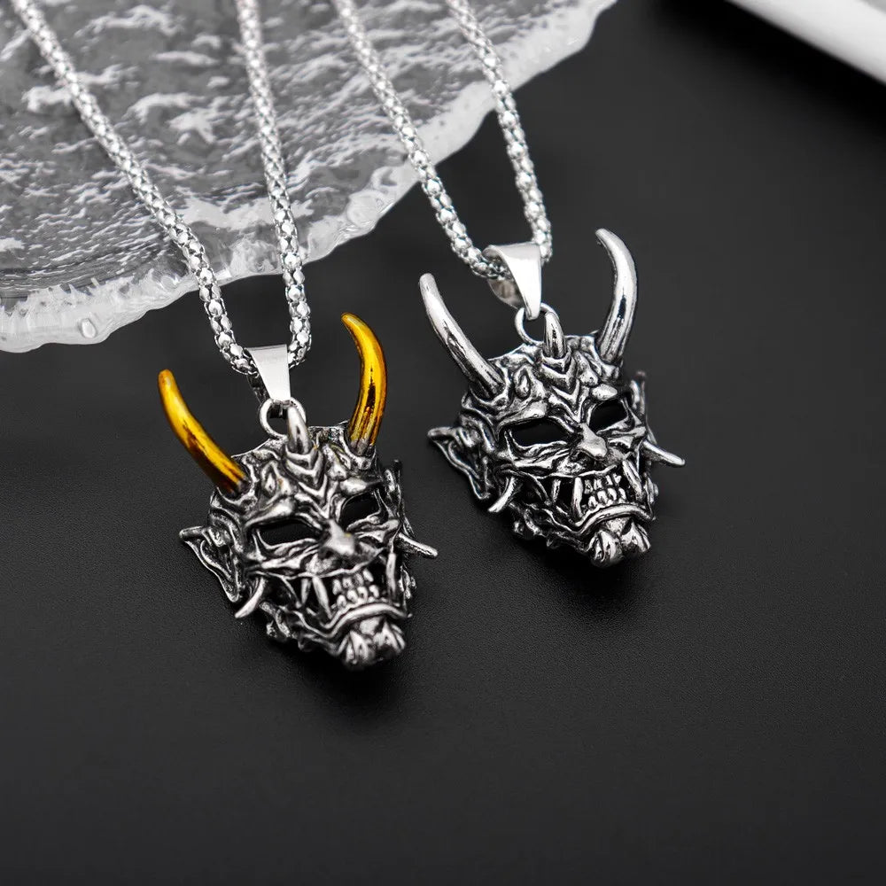 New Street Punk pendant Necklace Vintage Ghost Mask Halloween overbearing Jewelry Gift pendant necklace jewelry wholesale