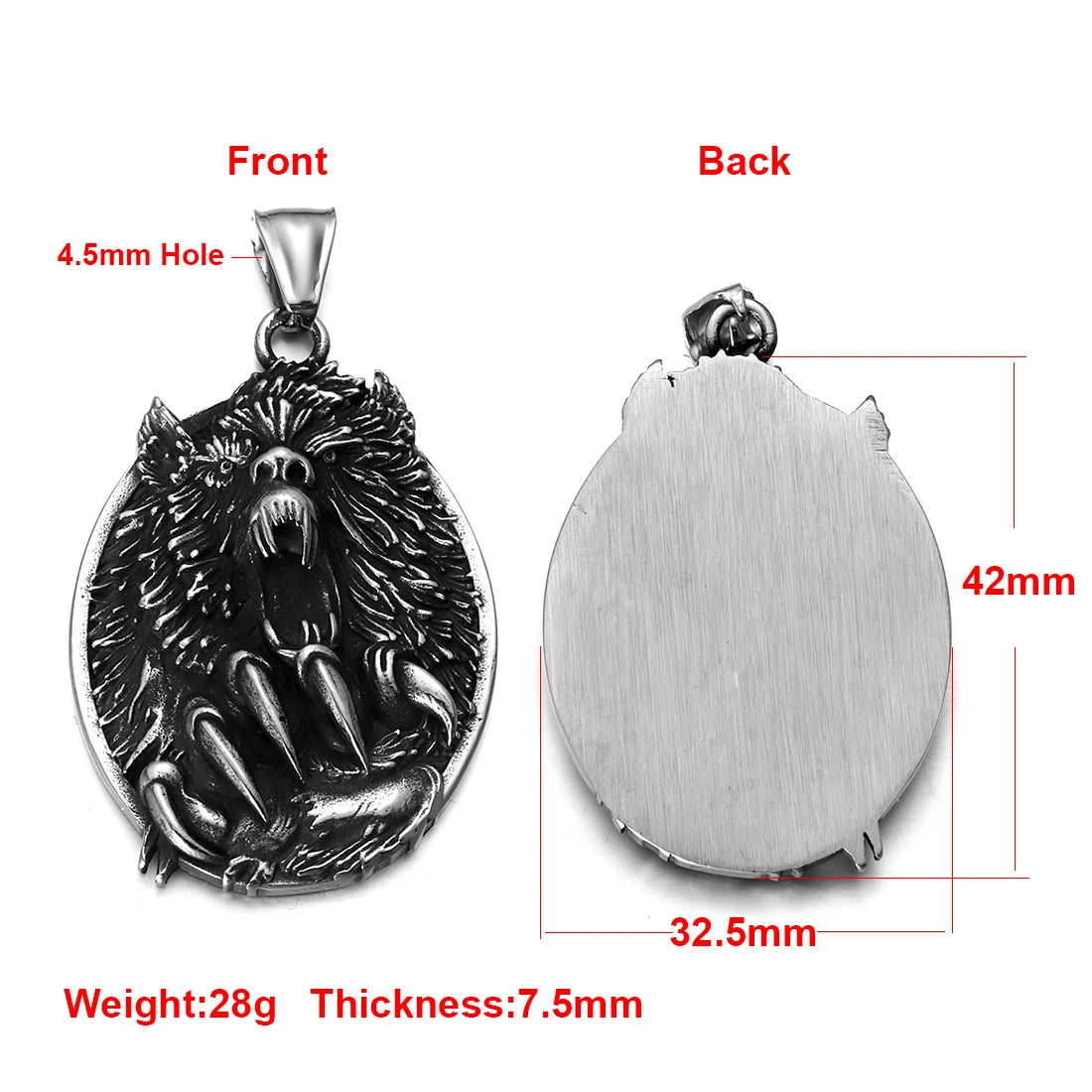 Norse Viking Rune Round Pendant Necklace — Stainless Steel