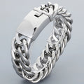 Cool 17MM Width Curb Cuban Link Chain Bracelet for Man Polished Stainless Steel Men's Bracelets Punk Rock Jewelry