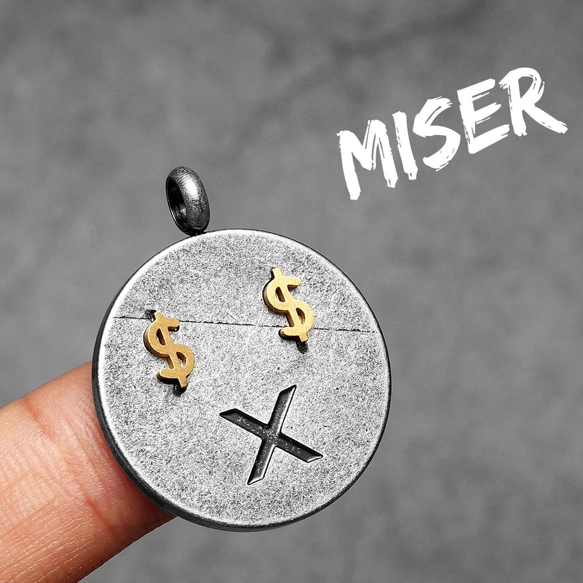 Get Rich Tag Pendant Necklace Stainless Steel