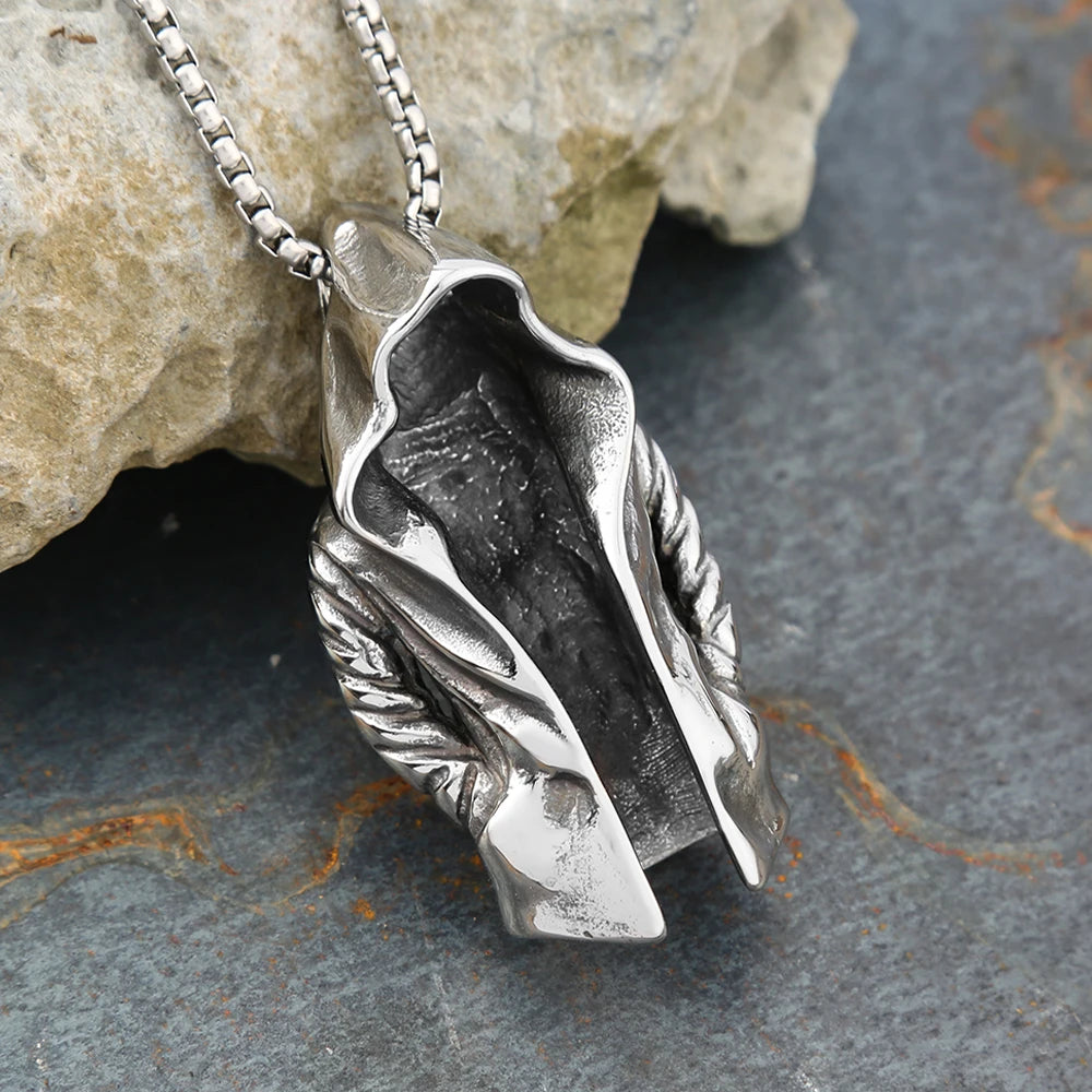 Assassin Pendant Necklace Black — Stainless Steel