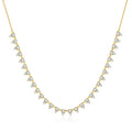 KNOBSPIN 2mm/3mm D Color Moissanite Tennis Necklace s925 Sterling Silver 18inch Chain, Wedding Necklaces for Women Fine