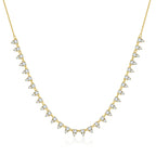 KNOBSPIN 2mm/3mm D Color Moissanite Tennis Necklace s925 Sterling Silver 18inch Chain, Wedding Necklaces for Women Fine