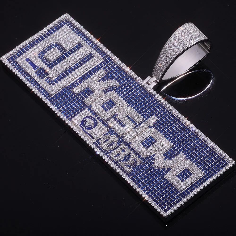 Iced Out Letter Pendant Necklace 925 Silver