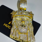 Crown Jesus Pendant Necklace Iced Out