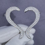 Gothic 925 Silver CZ Stud Earrings Iced Out