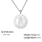 My Shape 12 Constellation Necklace Gothic Zodiac Pendant Chain Women Men Leo Aries Virgo Capricorn Birthday Jewelry Wholesale