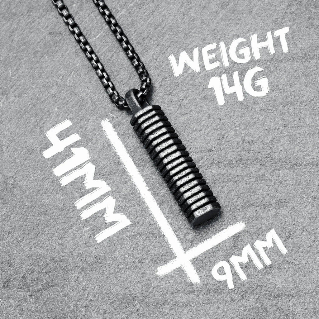 Fitness Weight Plate Pendant Necklace — Stainless Steel