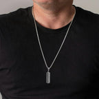 Vertical Bar Necklaces for Men Boys,Zircon Embossed Stainless Steel Pendant Necklaces,Stylish Trendy Jewelry Gifts
