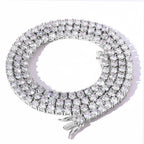 Tennis Chain Necklace for Men Women Iced Out Bling Necklace Prong-Setting 5A Cubic Zirconia Stones Fashion Jewelry