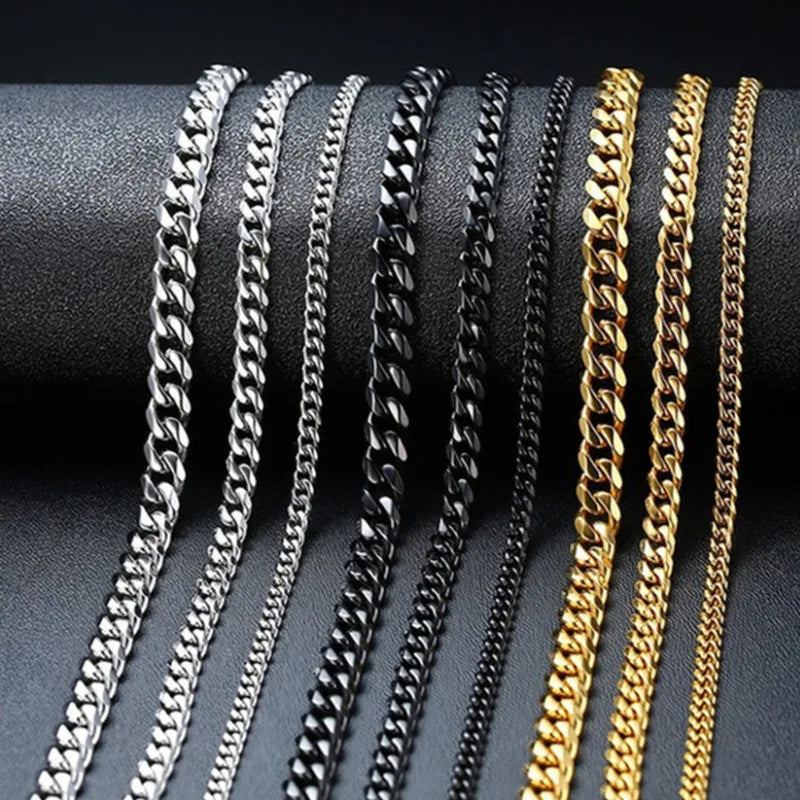 Cuban Chain Necklace 3-9mm — Stainless