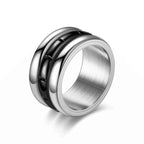 12mm Three Ring Turning Ring sliver Stainless Steel Ring Wings Of Liberty Flag Finger Rings For Men Women Jewelry Anime Fans