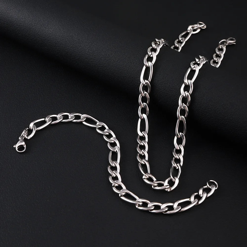 Figaro Steel Chain 316L 5mm/7mm/9mm