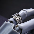 Viking Anchor Open Ring, Silver-Tone — Copper Alloy