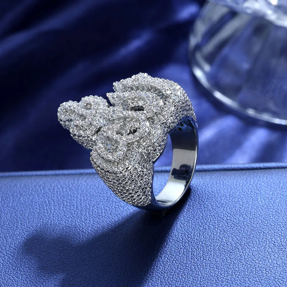 925 Silver VVS Moissanite Ring Iced Out