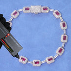 925 Silver VVS Moissanite Bracelet 7MM CZ